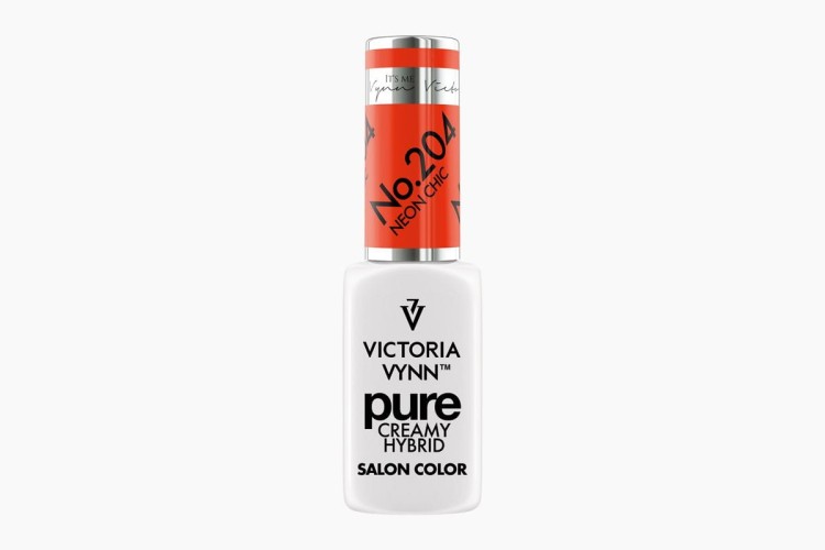 Victoria Vynn lakier hybrydowy pure creamy hybrid "Neon Chic 204" 8 ml. Jaskrawy pomarańcz jest bardzo wytworny i z gracją ożywi każdą stylizację. Kremowy lakier hybrydowy o doskonałym kryciu i trwałości. Posiada właściwości samopoziomujące.