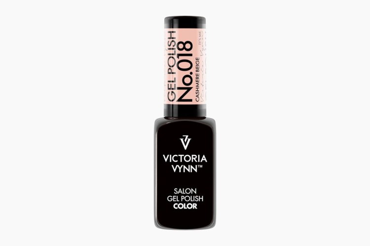 Victoria Vynn lakier hybrydowy gel polish "Cashmire Beige 018" 8 ml. Beż w odcieniu szlachetnego kaszmiru będzie idealnym wyborem do wykonania trendowej stylizacji nude. Lakier hybrydowy o wysokiej trwałości charakteryzuje się doskonałą przyczepnością.