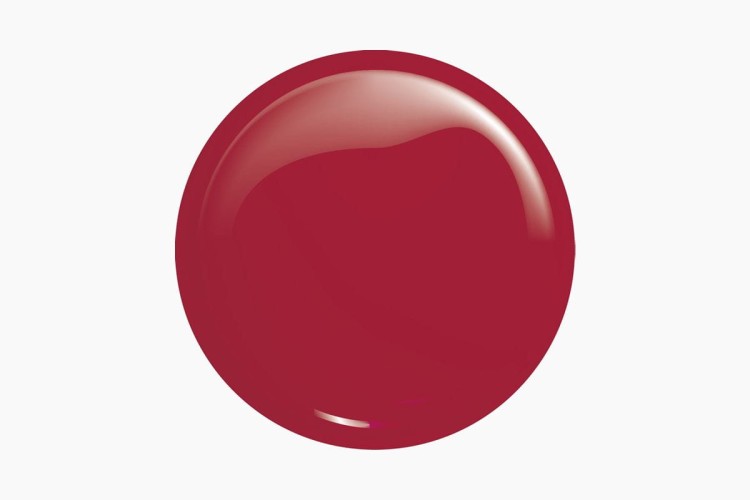 Swatch lakieru hybrydowego gel polish "Me 366" 8 ml. Głęboki, ciemno bordowy kolor. Białe tło.