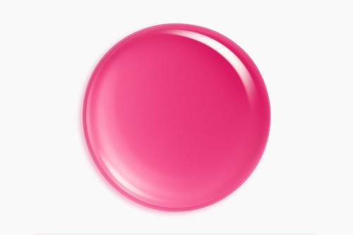 Swatch koloru różowego lakieru hybrydowego gel polish Victoria Vynn "Supernova Pink 412". Białe tło.