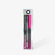 Staleks kopytko do manicure expert 30/6 (popychacz szeroki, zaokrąglony/ czyścik paznokci).  Produkt w opakowaniu. Białe tło.