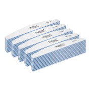 Stylistic pilnik łódka 180/240-50szt. Pilniki szaro- niebieskie. Białe tło.